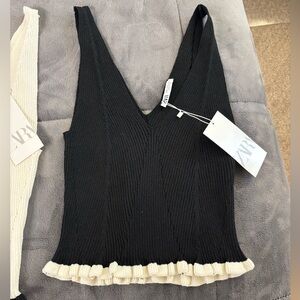 Black knit tank